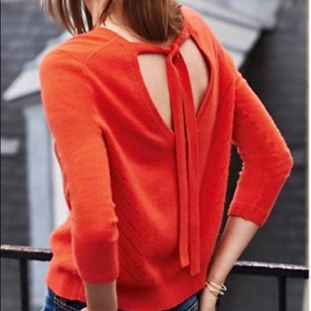 Moth for Anthropologie Orange Tieback Sweater